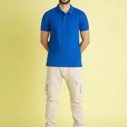 celio celio* Blue Regular Fit Cotton Polo T-Shirt-picture-26