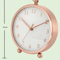Living Scapes by Pantaloons Rose Gold Metal Table Clock image 4