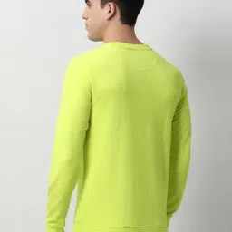 Peter England Green Cotton Slim Fit Sweatshirt image 2