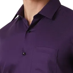 Van Heusen Purple Regular Fit Texture Shirt image 4