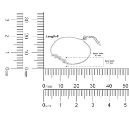crash.club by CKC Sterling Silver Leaf Motif Cubic Zirconia Bracelet for Women image 4