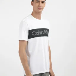 Calvin Klein Jeans White Cotton Regular Fit Logo Printed T-Shirt image 4