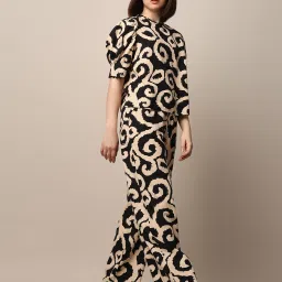 Only Beige & Black Printed High rise Pants image 4