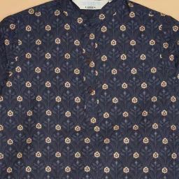 Indus Route by Pantaloons Boys Midnight Navy Printed Full Sleeves Kurta Sets image 4