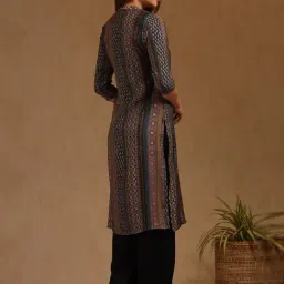 Soch Teal Muslin Printed Kurti image 2