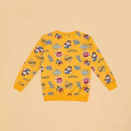 Pantaloons Junior Boys Banana Cream Cotton Printed Full Sleeves Sweatshirts & Hoodies image 4