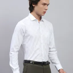 Monte Carlo White Cotton Regular Fit Checks Shirt image 4