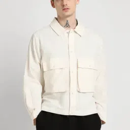 Forever 21 Cream Regular Fit Shacket-image-35