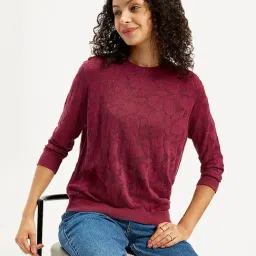 Levi's Burgundy Self Design Sweater image 3
