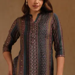 Soch Teal Muslin Printed Kurti image 5