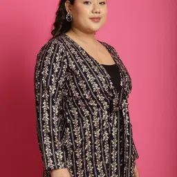 therebelinme The Rebelinme Navy 100% Rayon Floral  Relaxed Fit Shrugsandcardigans image 4