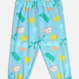 MINIKLUB Kids Green & Blue Printed Pants (Pack Of 2) image 4