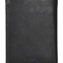SASSORA Black ARLO Textured Small Leather Bi-Fold Wallet image 4