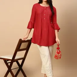 showoffff SHOWOFF Red Regular Fit Kurti image 4