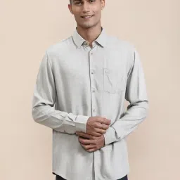 Crocodile Beige Polyester Solid Regular Fit Shirt-picture-16