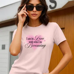 JUNEBERRY Women Typography Printed Round Neck Pure Cotton T-shirt-image-83