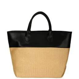 Carlton London CLLP-809 Beige & Black Textured Medium Tote Handbag image 4