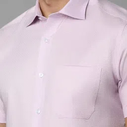 Louis Philippe Pink Cotton Regular Fit Texture Shirt image 4