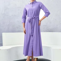 SELVIA Purple A-Line Dress image 4