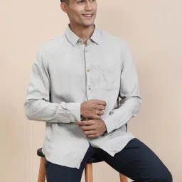 Crocodile Beige Polyester Solid Regular Fit Shirt image 3