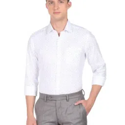 Arrow Cloud White Cotton Slim Fit Printed Shirt-picture-36