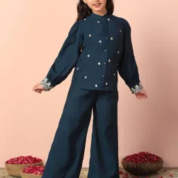 Fashion Dream Kids Darkblue Embroidered Co-Ord Set-image-20