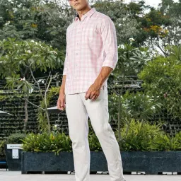 Thomas Scott Pink Slim Fit Checks Shirt image 5