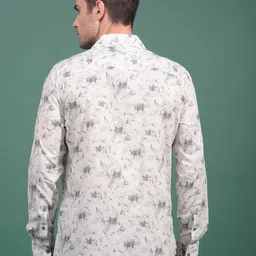 Crimsoune Club Men Classic Fit Floral Printed Spread Collar Cotton Casual Shirt image 2