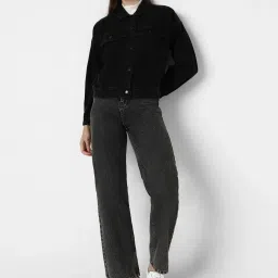 Van Heusen Black Cotton Plain Jacket image 4