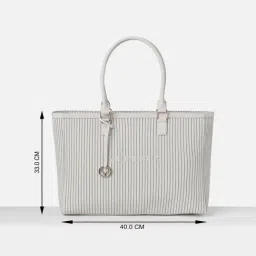 Allen Solly Grey Striped Tote image 4