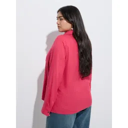 Gia by Westside Fuchsia Solid Shirt image 2