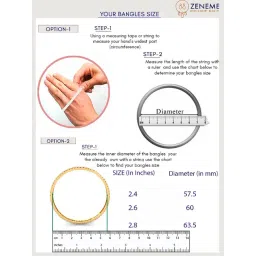 Zeneme Gold Plated Intricate Design Textured White Pearl Bangles for Women Set of 2 image 5