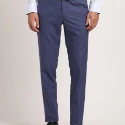 Turtle Blue Ultra Slim Fit Chequered Trousers-picture-35