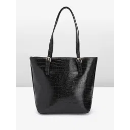 Anne Klein Black Croco  Textured Tote Handbag with Card Case image 3