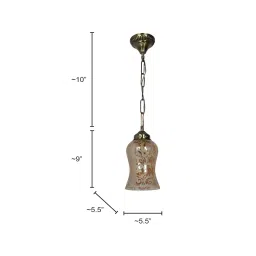 Fos Lighting Luster Etched Glass & Cast Brass Antique Ceiling Hanging Light - No1-SamaMahak-HL1 image 4