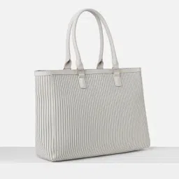Allen Solly Grey Striped Tote image 3