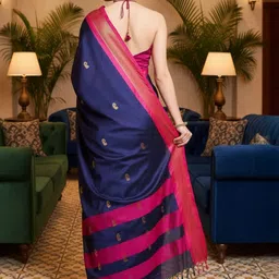 all about you Ethnic Motifs Zari Pure Silk Handloom Kanjeevaram Saree image 2
