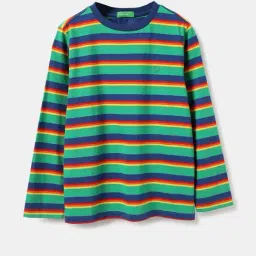 United Colors of Benetton Kids Multicolor Cotton Striped Full Sleeves T-Shirt-picture-23