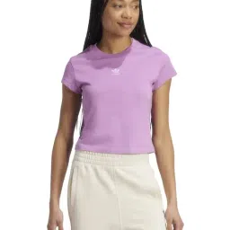 Adidas Originals Purple Slim Fit Sports T-Shirt-image-2
