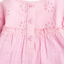 Ed-a-Mamma Baby Pink Cotton Regular Self Top image 4