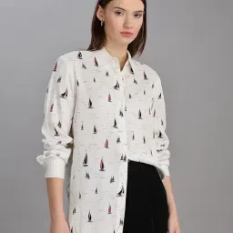 TOMMY HILFIGER Boats & Ivory Printed Regular Fit Woven Shirt image 4