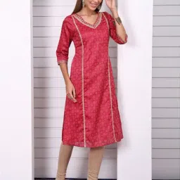 Aurelia Pink Regular Fit Printed Kurta image 4