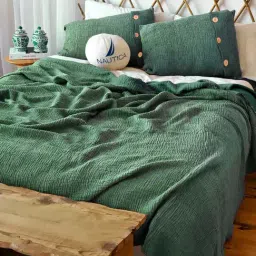 Nautica Ocean Ripples Green 350 TC Cotton King Bedsheet with 2 Pillow Covers-image-13