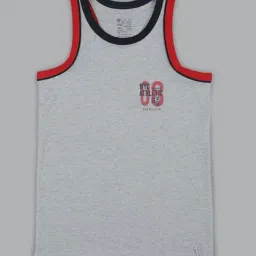 Van Heusen Regular Fit Quick Dry Contrast Trim Vest - Grey Melange image 5