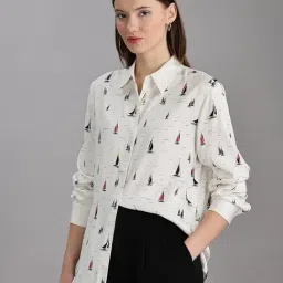 TOMMY HILFIGER Boats & Ivory Printed Regular Fit Woven Shirt image 3