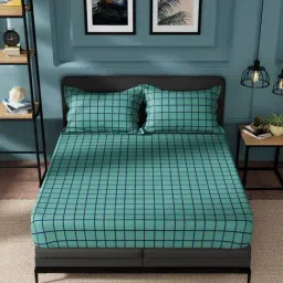 Nautica Northsail Green 150 TC Cotton King Bedsheet with 2 Pillow Covers-picture-33