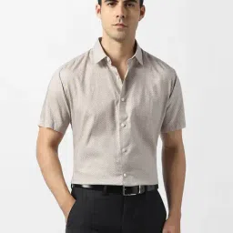 Van Heusen Beige Cotton Slim Fit Printed Shirt-picture-35