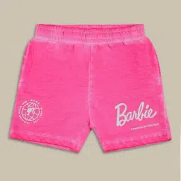 Kidsville Barbie Printed Mid-Rise Shorts For Girls-image-65