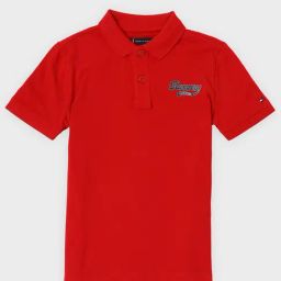 Tommy Hilfiger Kids Red Cotton Regular Fit Polo-picture-34