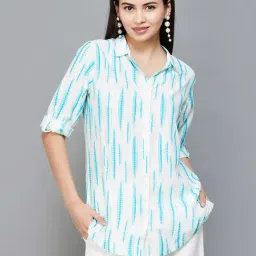 Melange by Lifestyle White Printed Shirt-image-12
